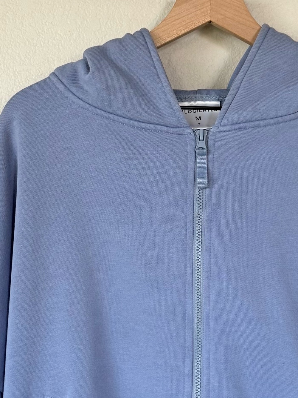 BLOGILATES M Marshmallow Zip Hoodie in Steel Blue • Athleisure Hooded Sweatshirt - Picture 3 of 11